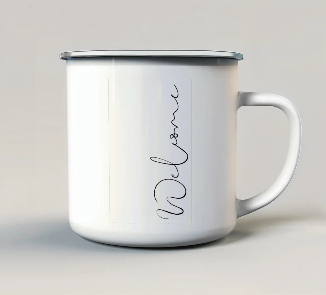 Welcome tazza in smalto da BAINAI QUOTES