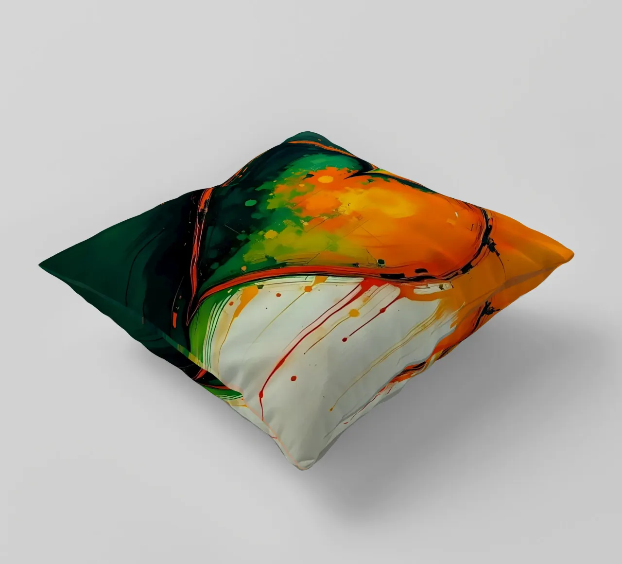 cuore_verde_arancio_5 cuscino da Pink- und LoveArt by LK
