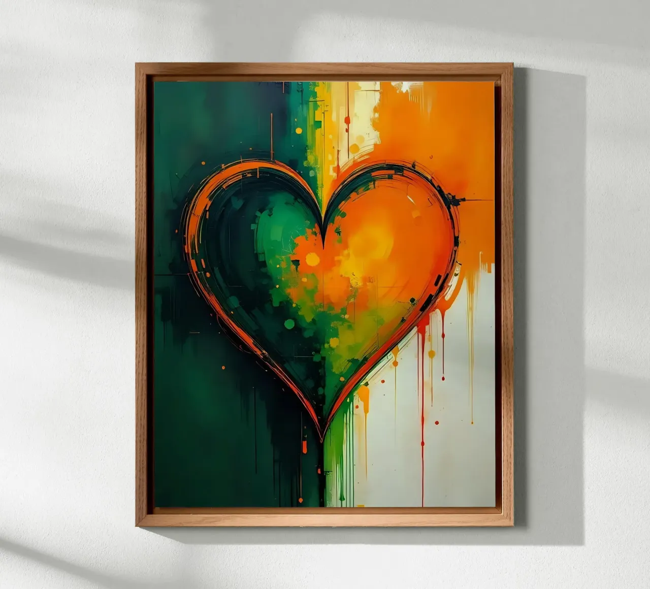 cuore_verde_arancio_5 alluminio dibond da Pink- und LoveArt by LK