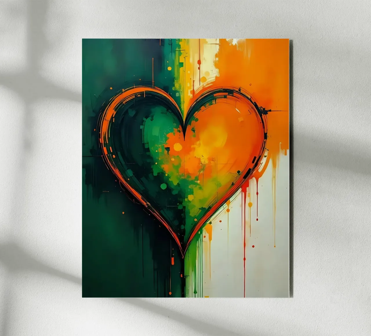 cuore_verde_arancio_5 alluminio dibond da Pink- und LoveArt by LK