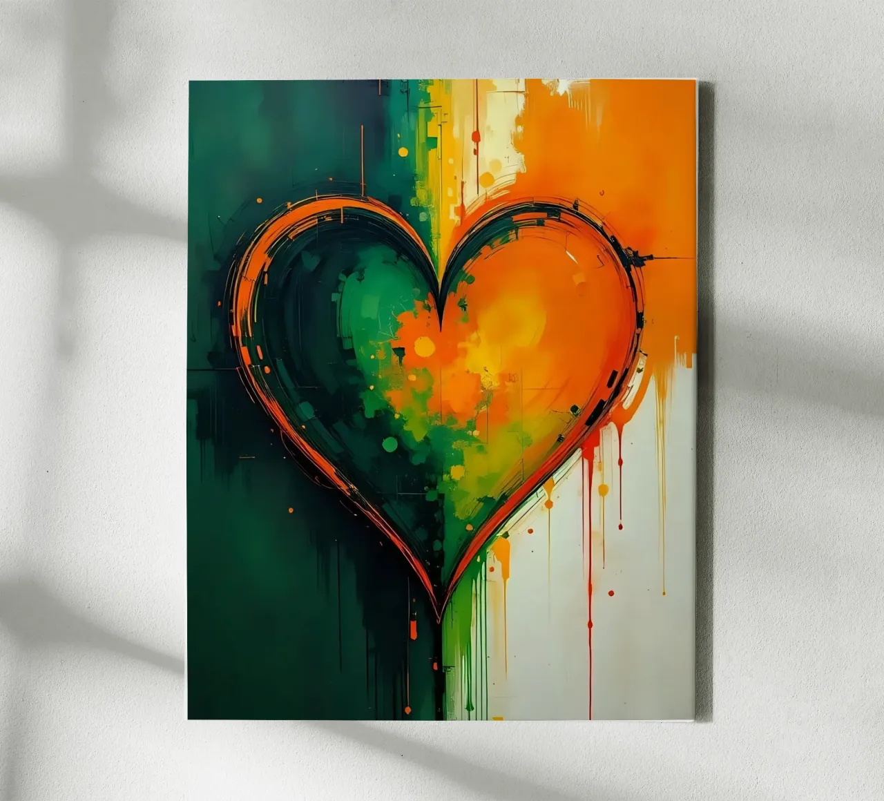 cuore_verde_arancio_5 tela da Pink- und LoveArt by LK