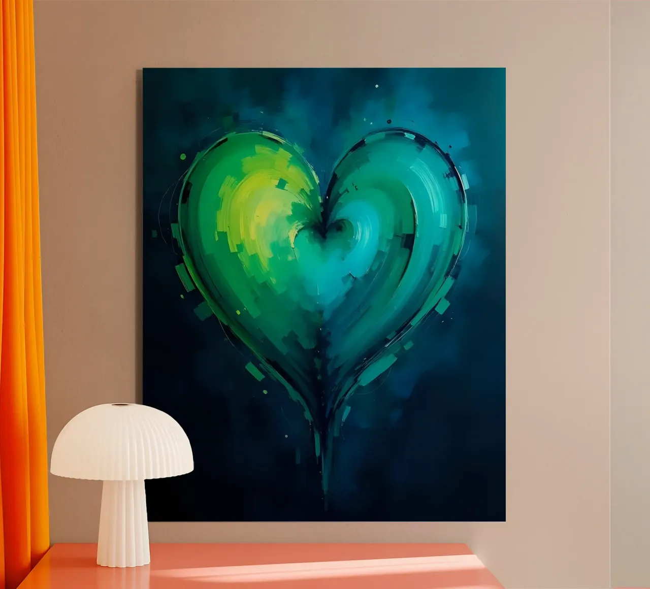 cuore_verde_blu_1 alluminio dibond da Pink- und LoveArt by LK