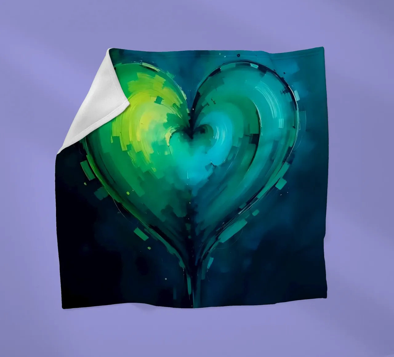cuore_verde_blu_1 coperta in pile da Pink- und LoveArt by LK