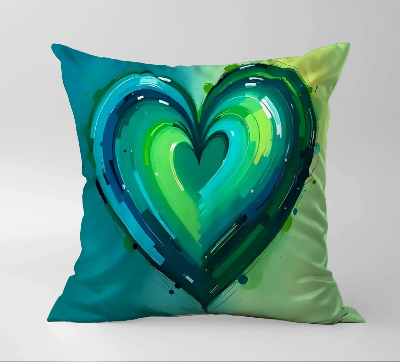 cuore_verde_blu_2 cuscino da Pink- und LoveArt by LK