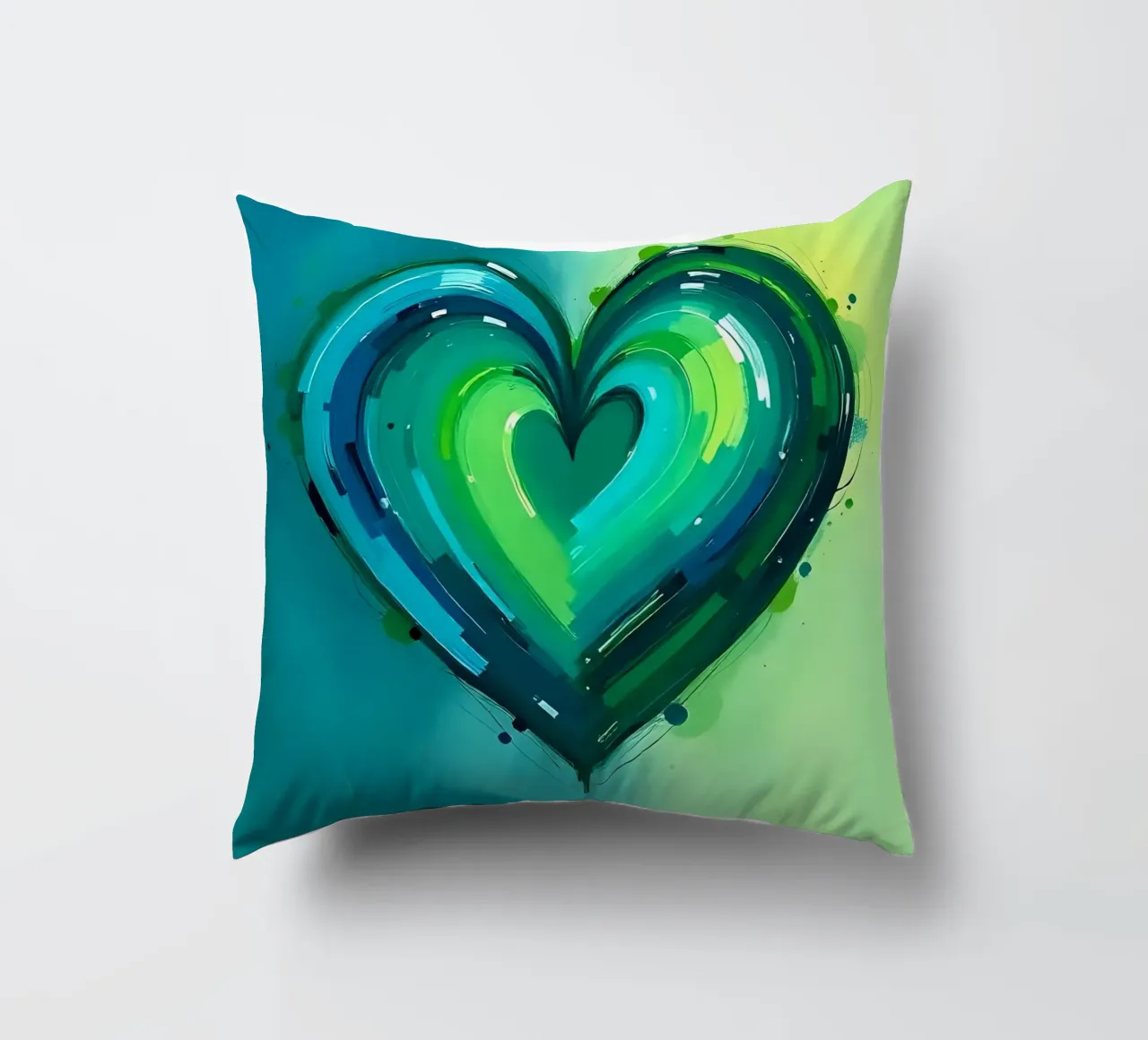 cuore_verde_blu_2 cuscino da Pink- und LoveArt by LK