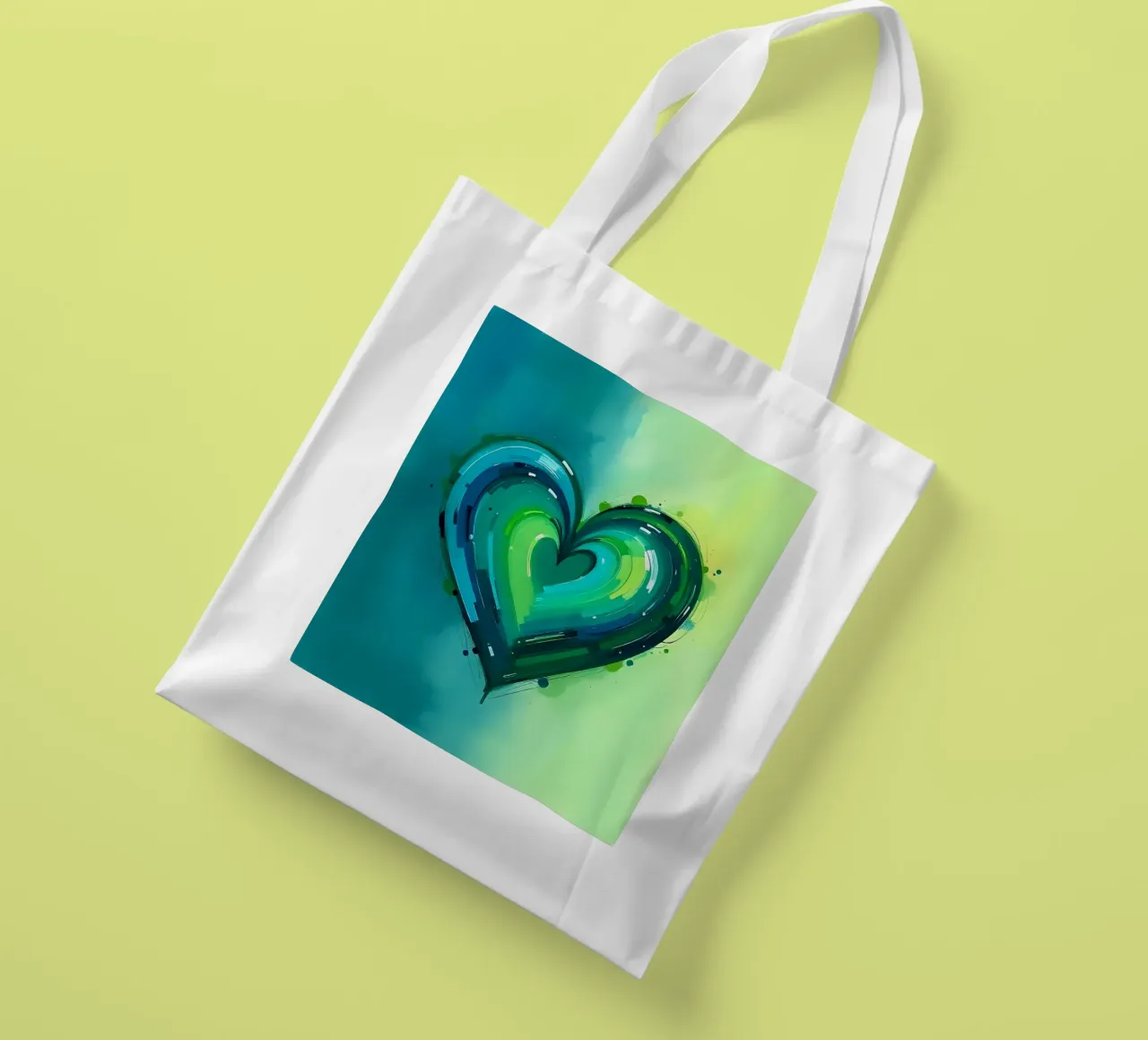 heart_green_blue_2 tote bag by Pink- und LoveArt by LK
