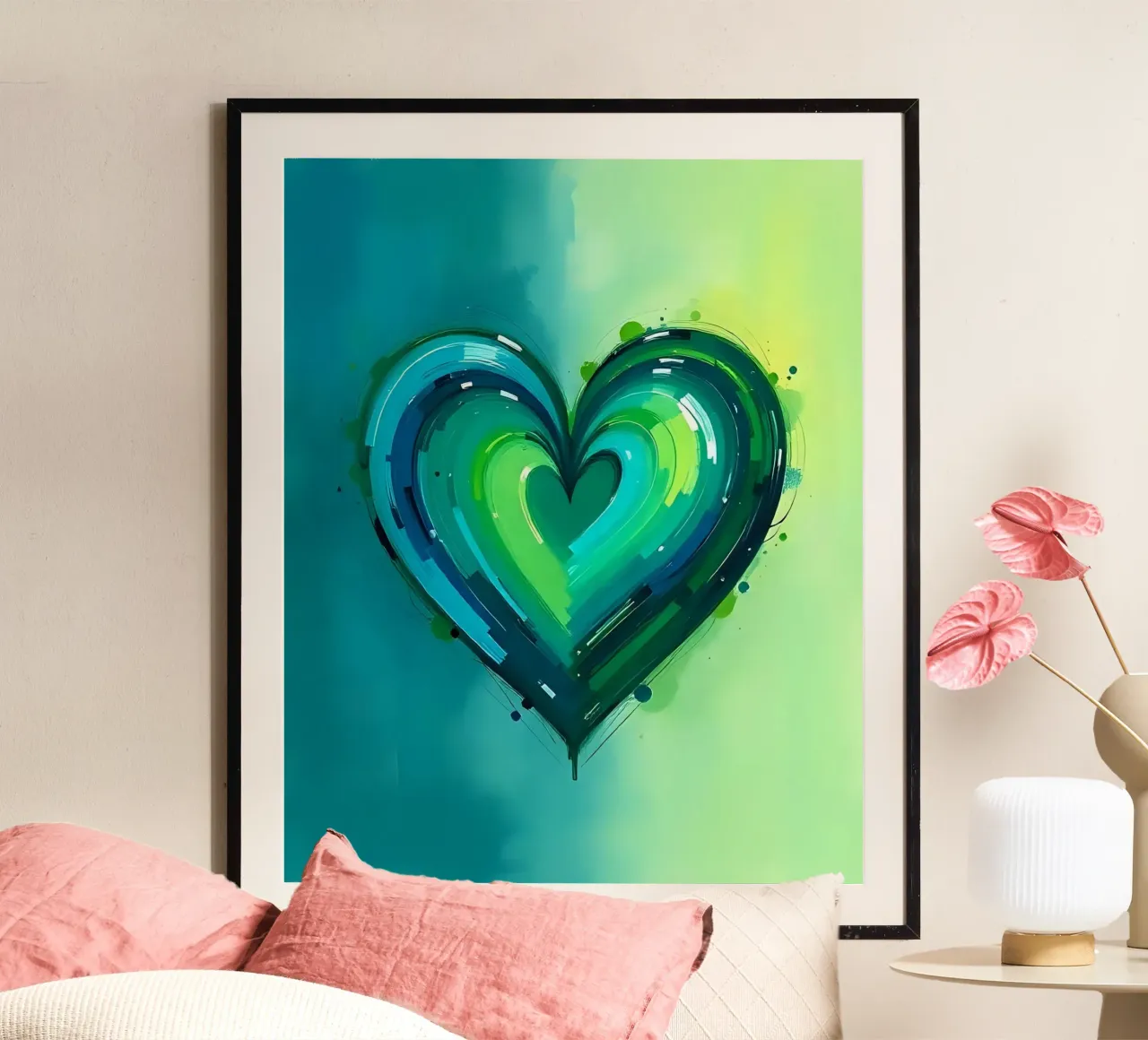 cuore_verde_blu_2 poster da Pink- und LoveArt by LK