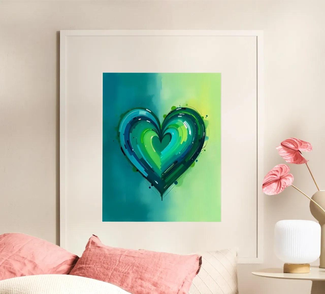 cuore_verde_blu_2 poster da Pink- und LoveArt by LK