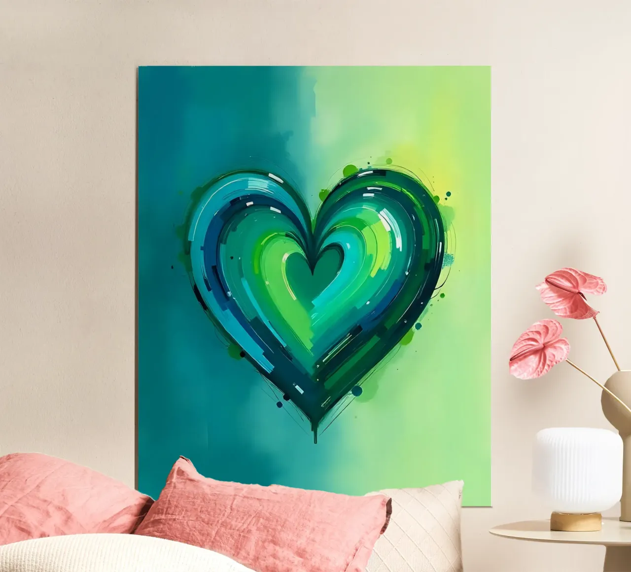 cuore_verde_blu_2 poster da Pink- und LoveArt by LK