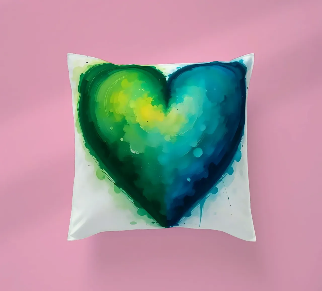 cuore_verde_blu_3 cuscino da Pink- und LoveArt by LK