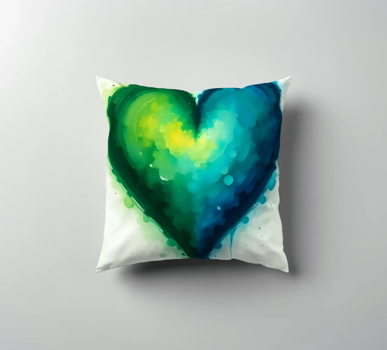 cuore_verde_blu_3 cuscino da Pink- und LoveArt by LK