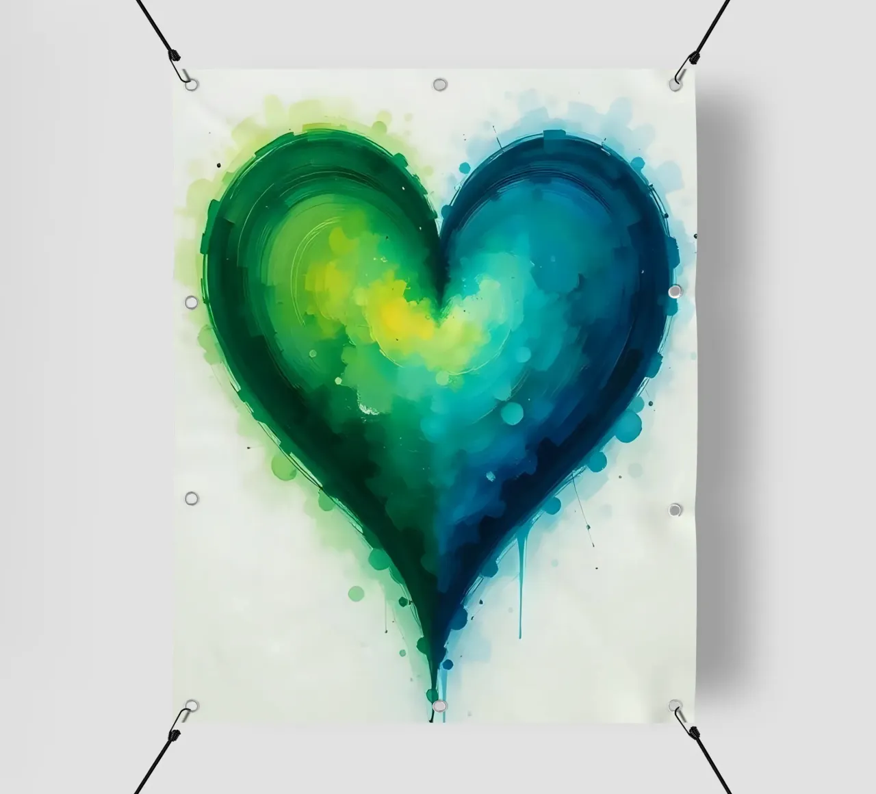cœur_vert_bleu_3 bâche pvc de Pink- und LoveArt by LK
