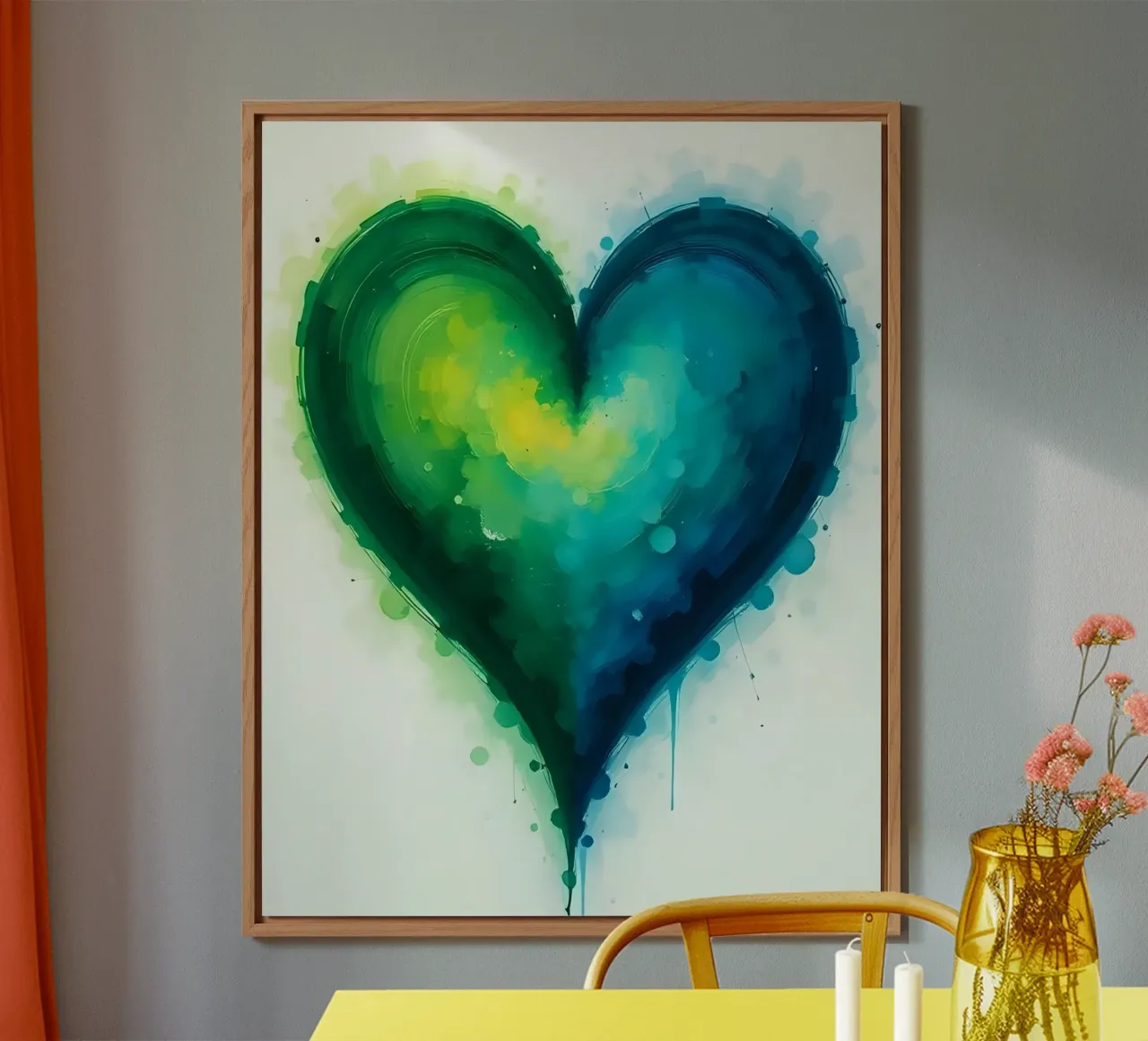 cuore_verde_blu_3 alluminio dibond da Pink- und LoveArt by LK
