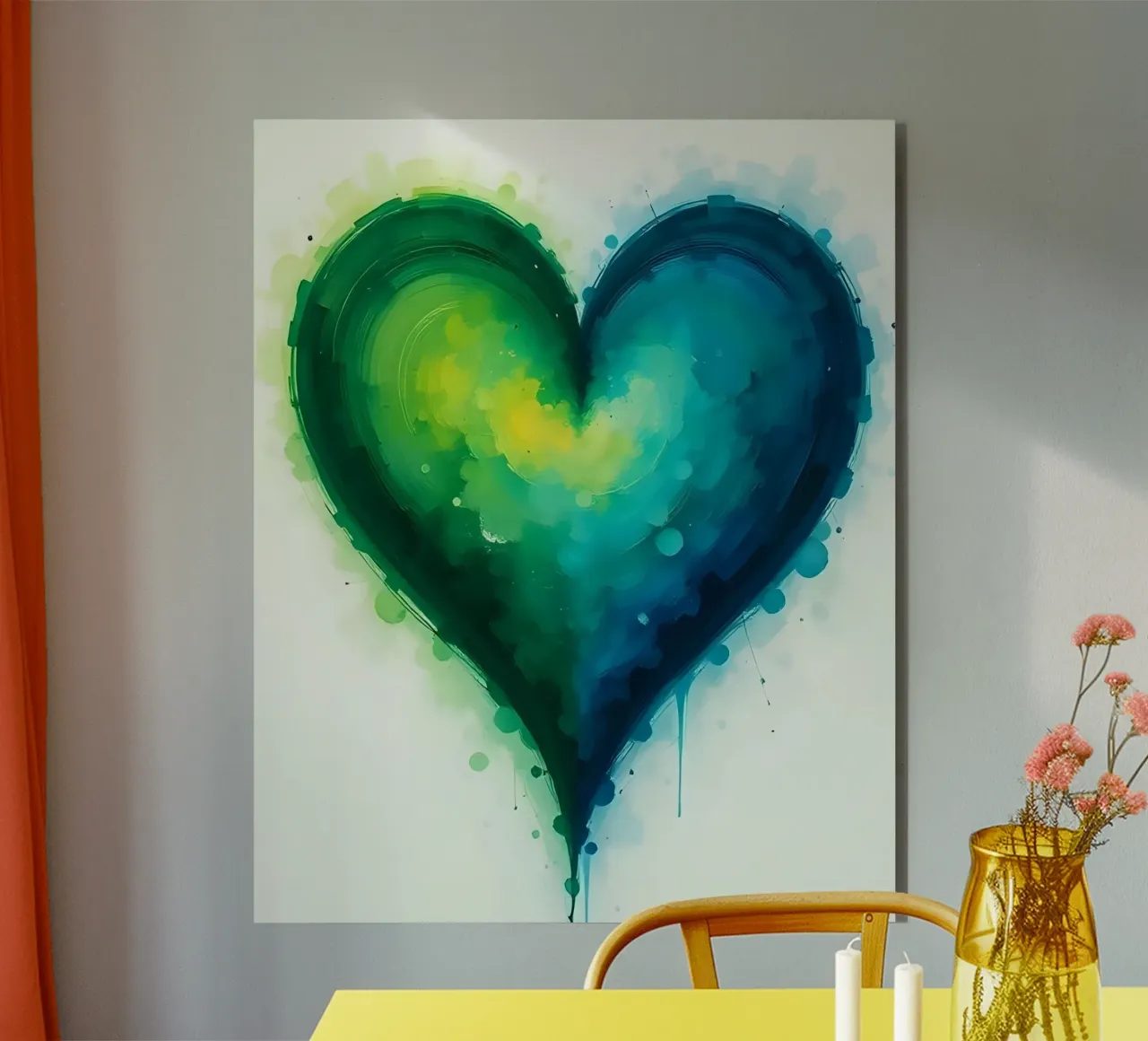 cuore_verde_blu_3 alluminio dibond da Pink- und LoveArt by LK
