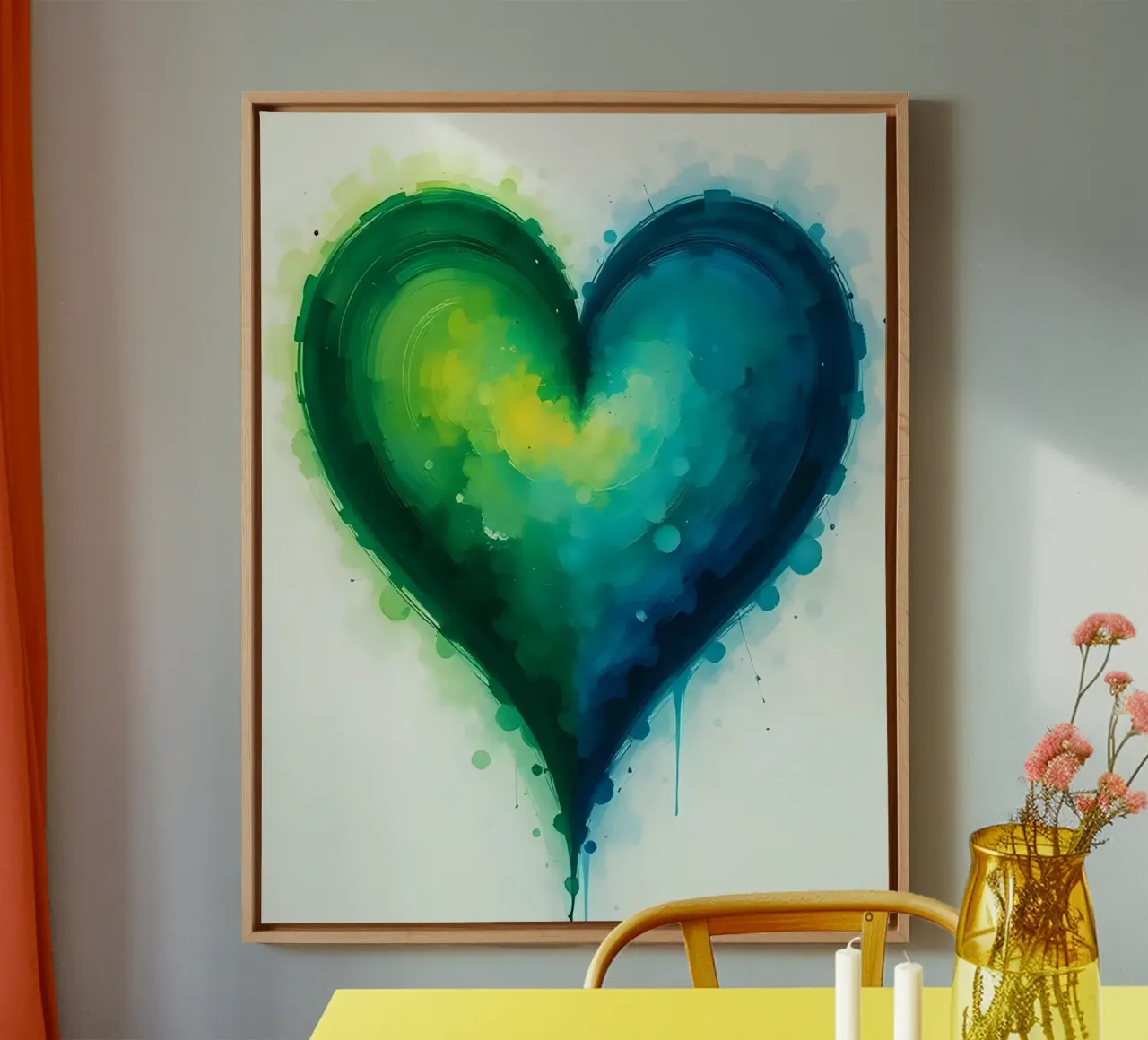 cœur_vert_bleu_3 toile de Pink- und LoveArt by LK
