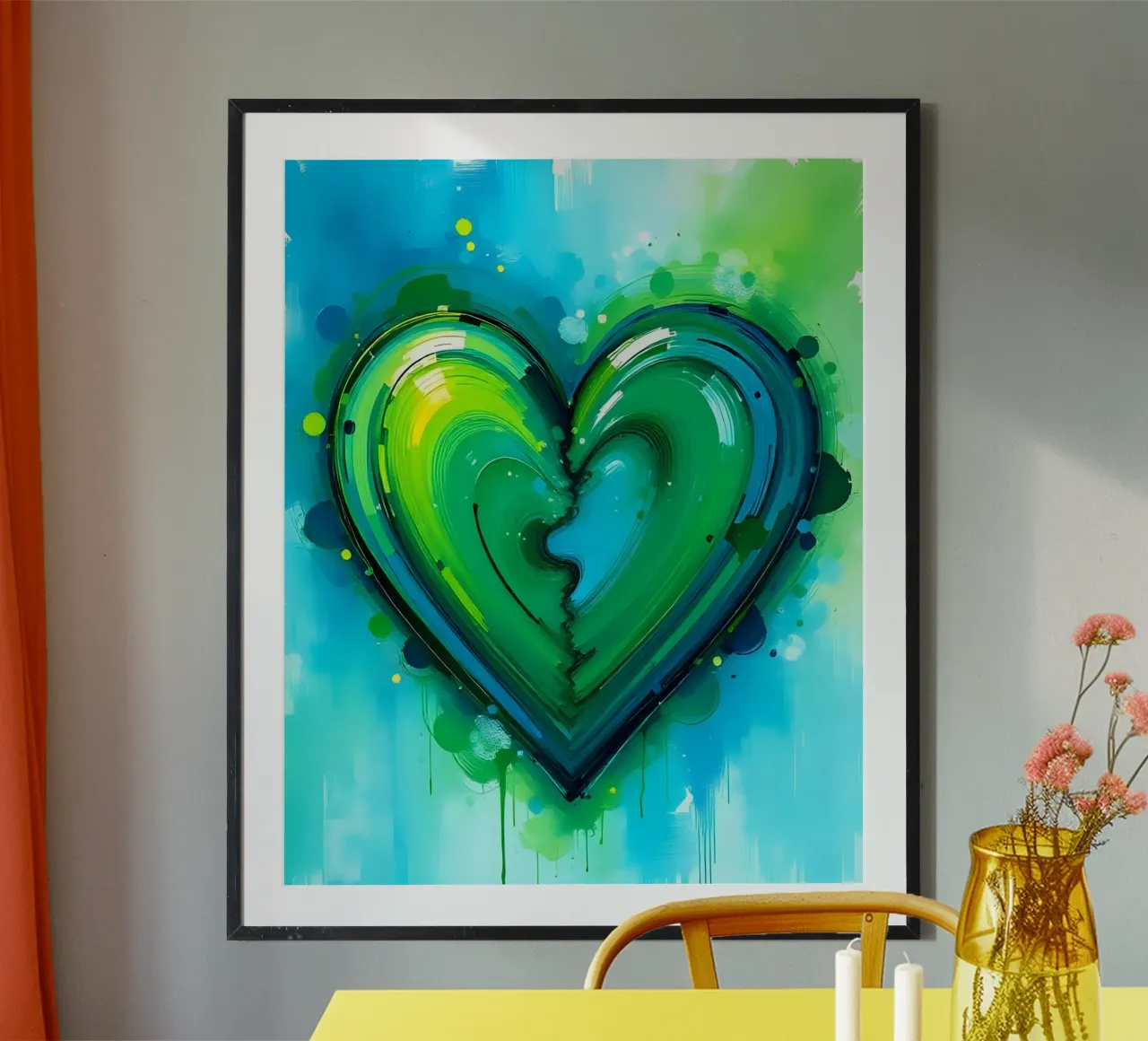 cuore_verde_blu_4 carta hahnemühle da Pink- und LoveArt by LK