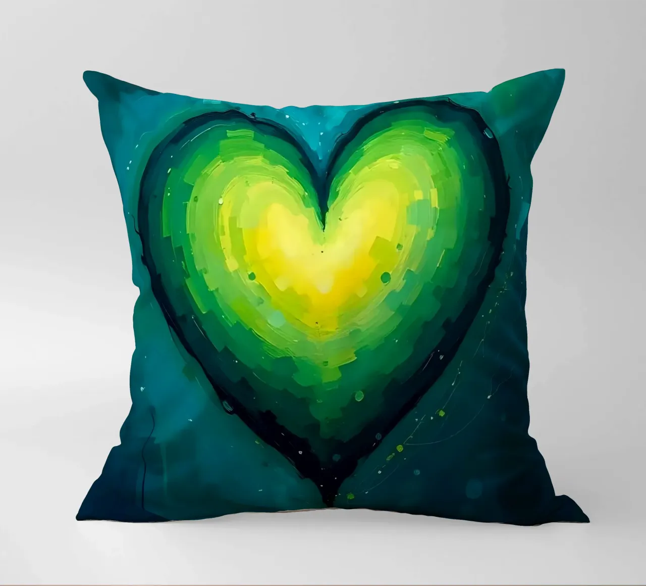 cuore_verde_blu_5 cuscino da Pink- und LoveArt by LK