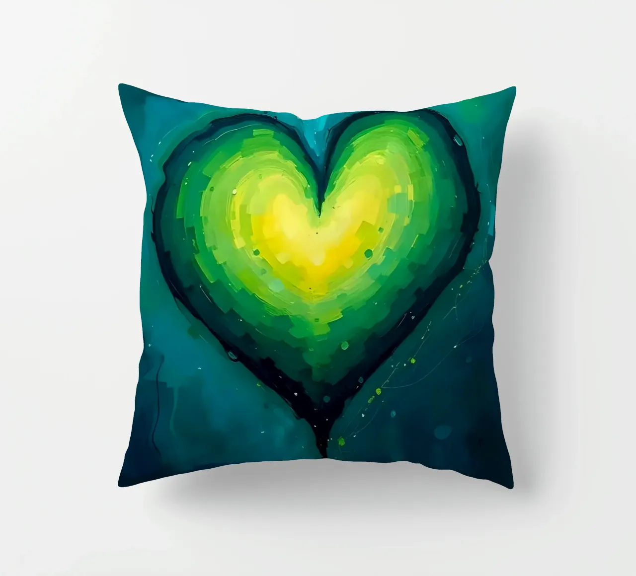cuore_verde_blu_5 cuscino da Pink- und LoveArt by LK