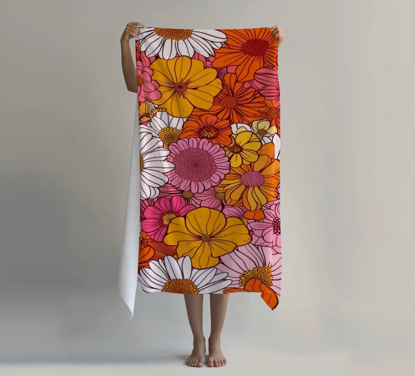 Retro Florals telo mare da Sunflower Soul Studio