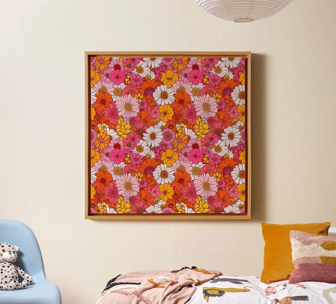 Retro Florals canvas met Baklijst van Sunflower Soul Studio