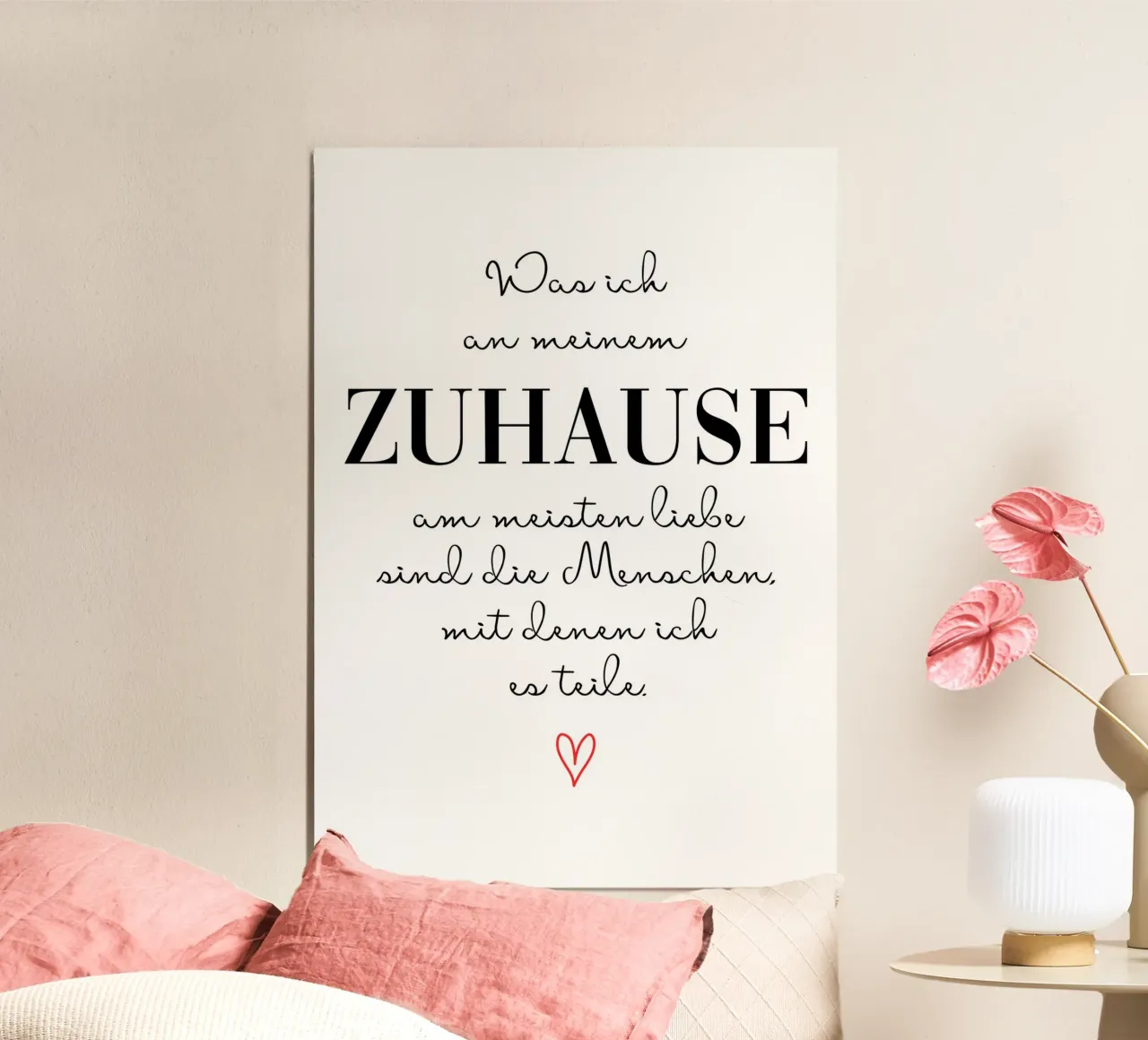 Mein Zuhause poster con telaio in legno da BAINAI QUOTES