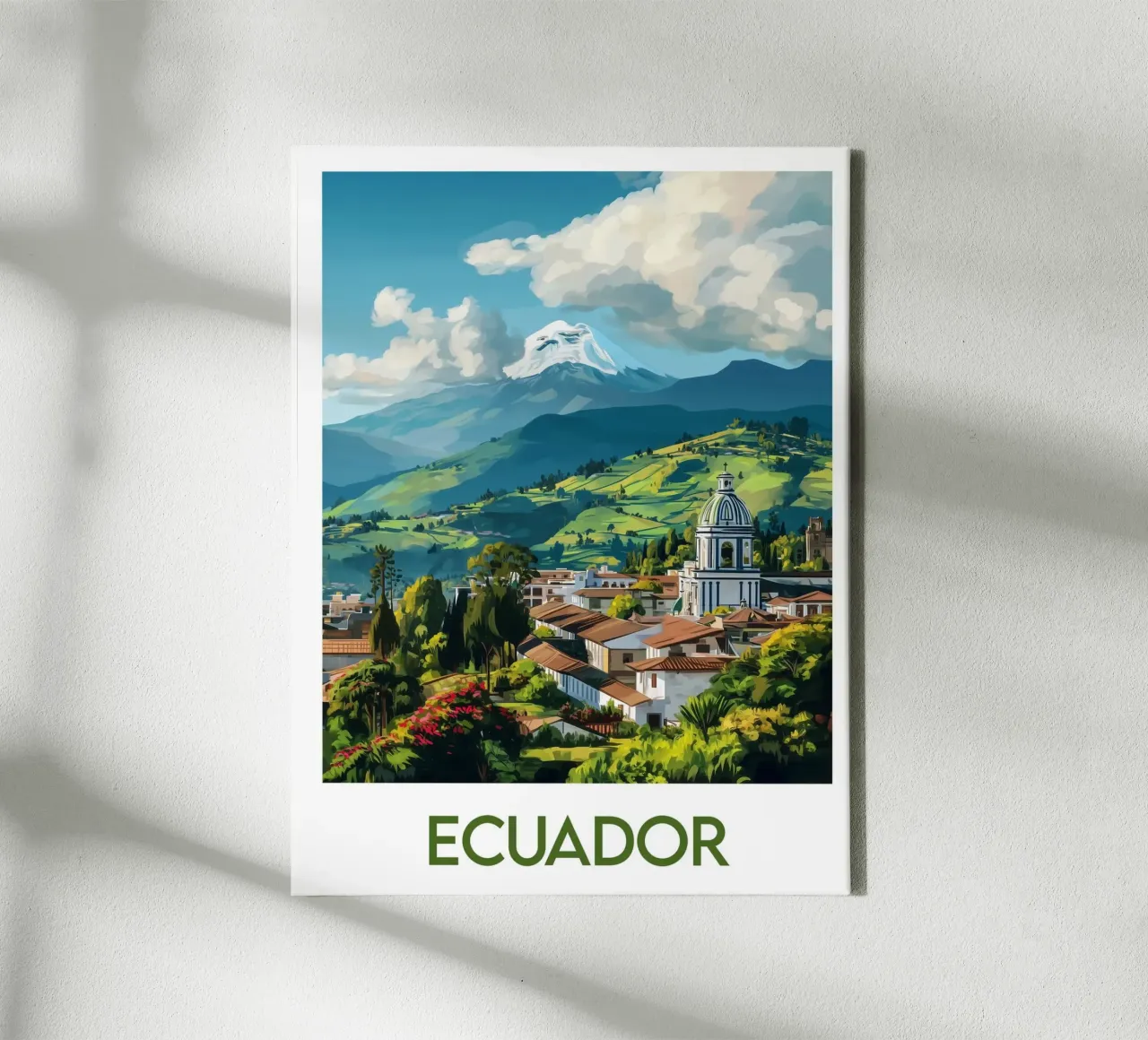Poster dell'Ecuador tela con Cornice a cassetta da Frame the World