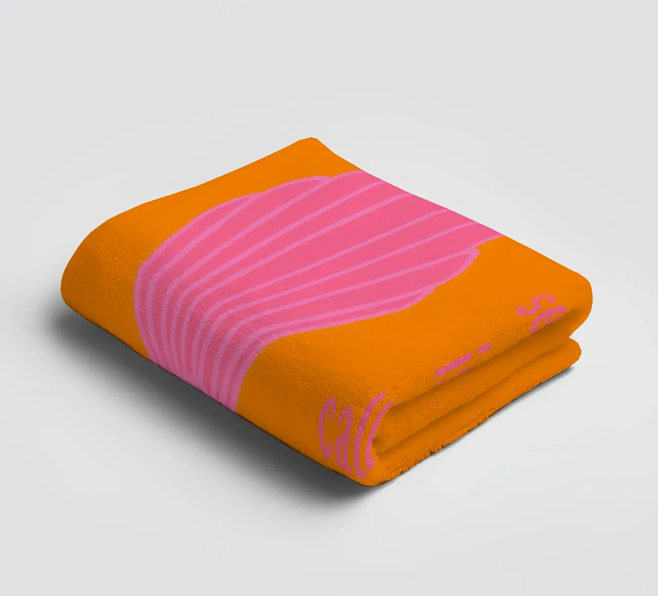 Muschel Sea is Calling Pink Auf Orange towel by Alisa Knöß