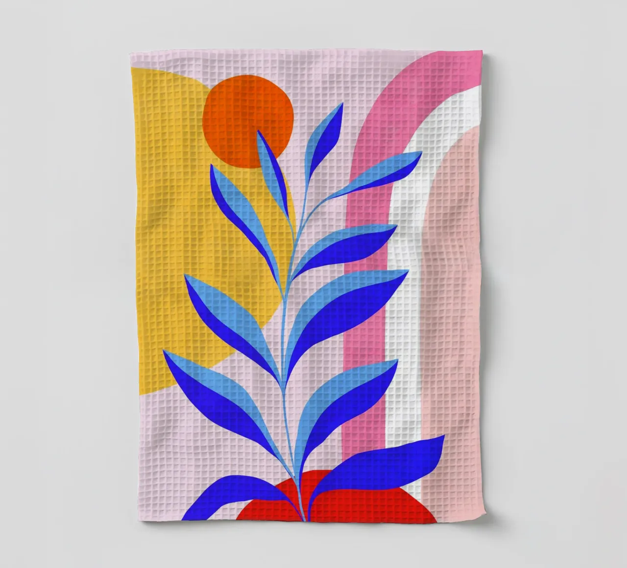 Brillante resplandor tropical - Atrevido arte minimalista de verano 1/2 paño de cocina de Dominique Vari