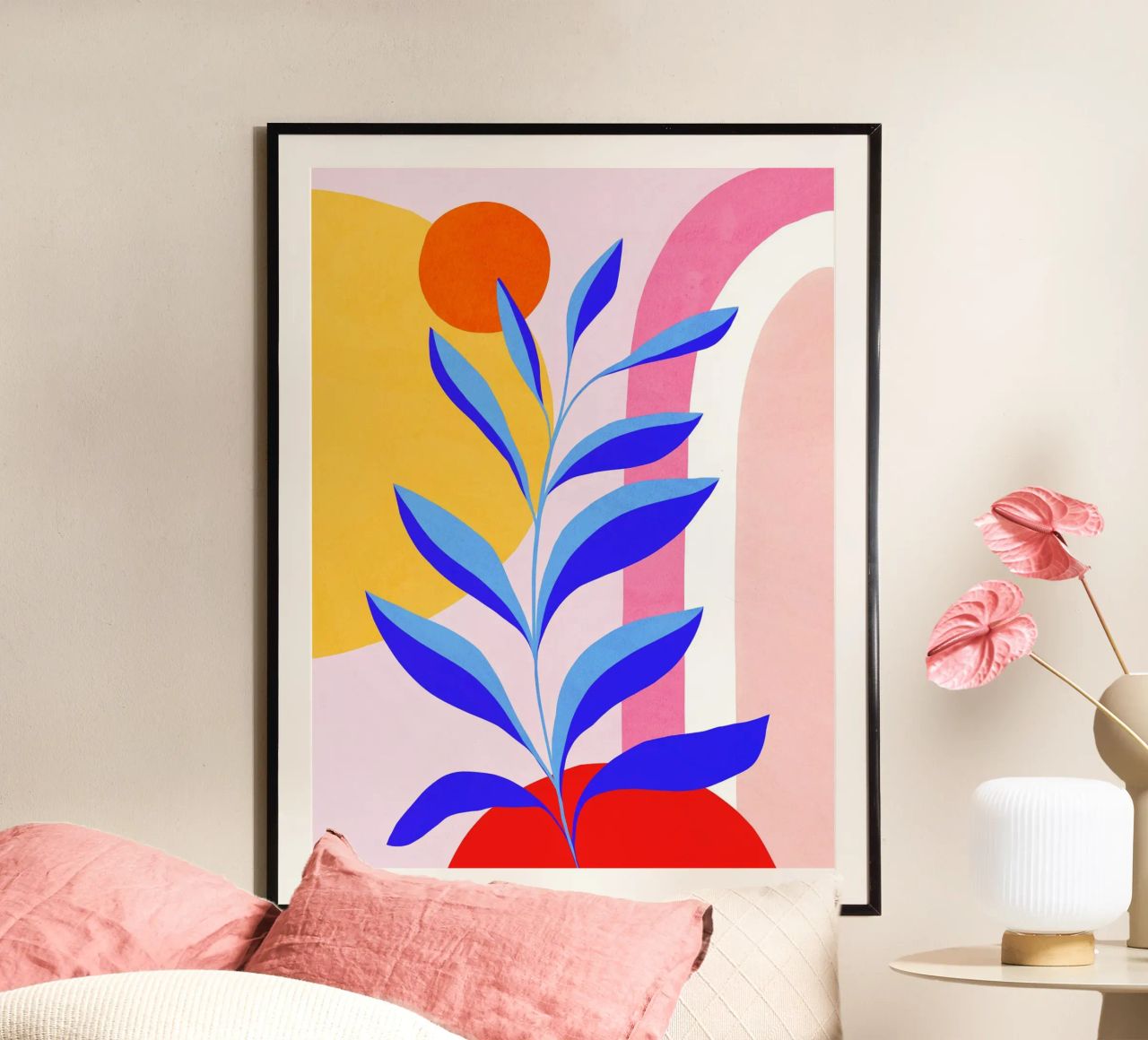 Tropical Glow - Bold Minimal Summer Art 1/2 poster de Dominique Vari