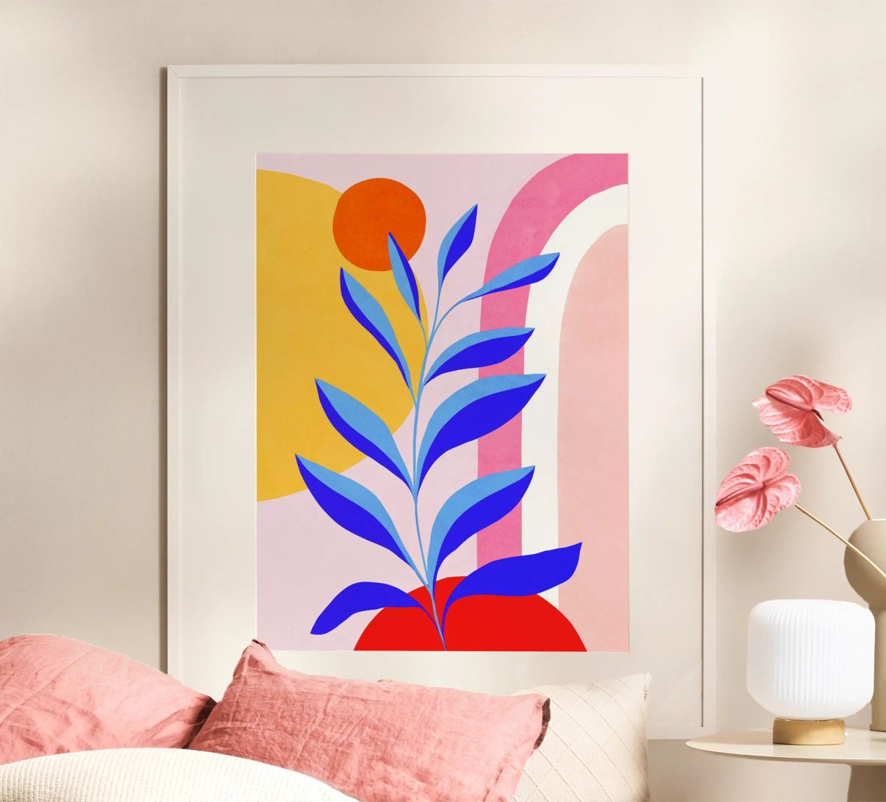 Tropical Glow - Bold Minimal Summer Art 1/2 poster de Dominique Vari
