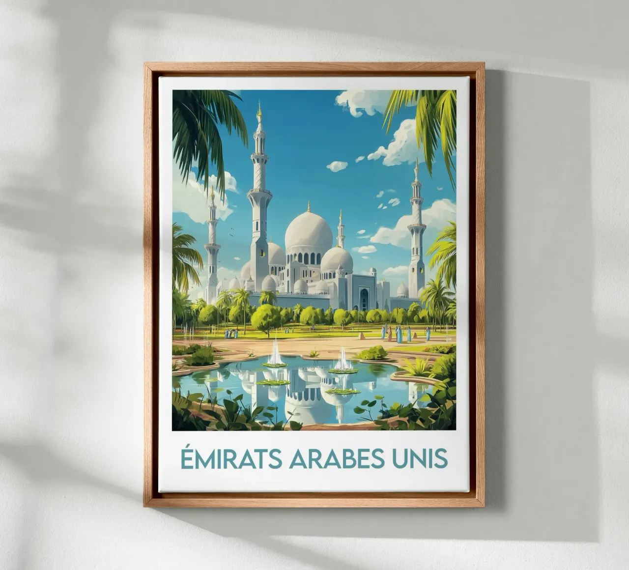 Manifesto degli Emirati Arabi Uniti tela con Cornice a cassetta da Frame the World