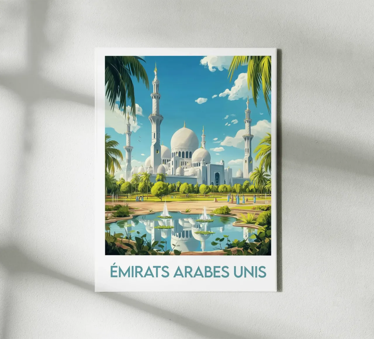 Manifesto degli Emirati Arabi Uniti tela con Cornice a cassetta da Frame the World