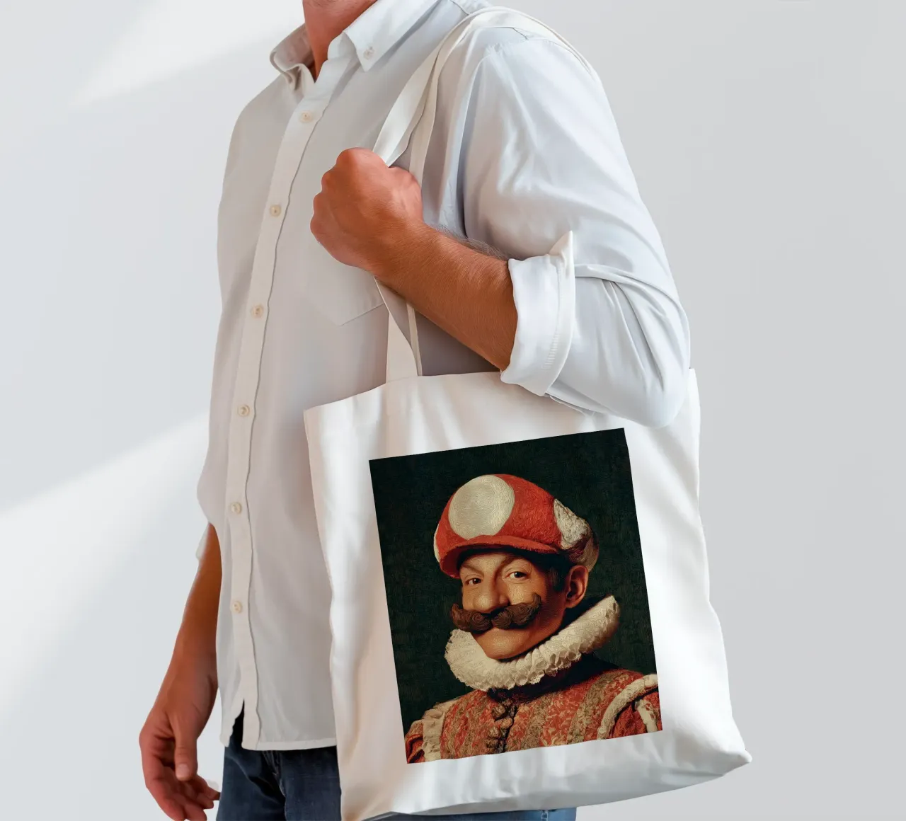 Signore Super Mario | Gioco Supereroe Pop Art Tela e Poster borsa in juta da Kaji