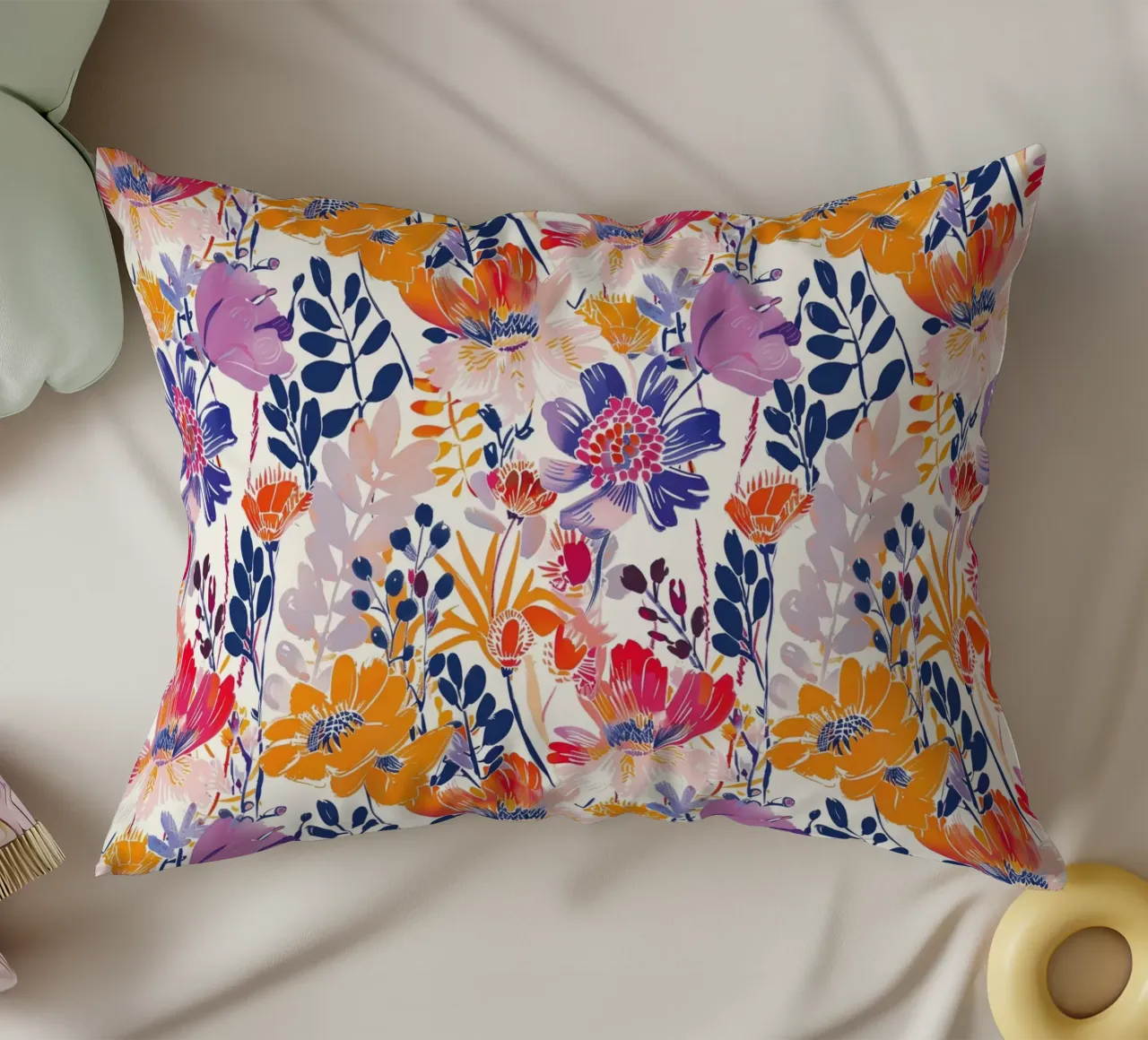 Abstract Flowers cuscino da Sunflower Soul Studio