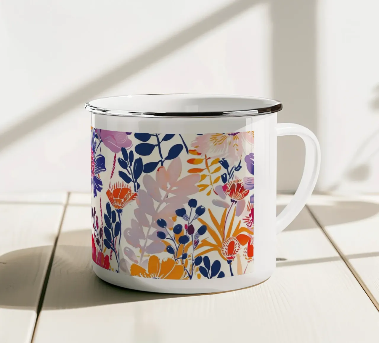 Abstract Flowers tazza in smalto da Sunflower Soul Studio