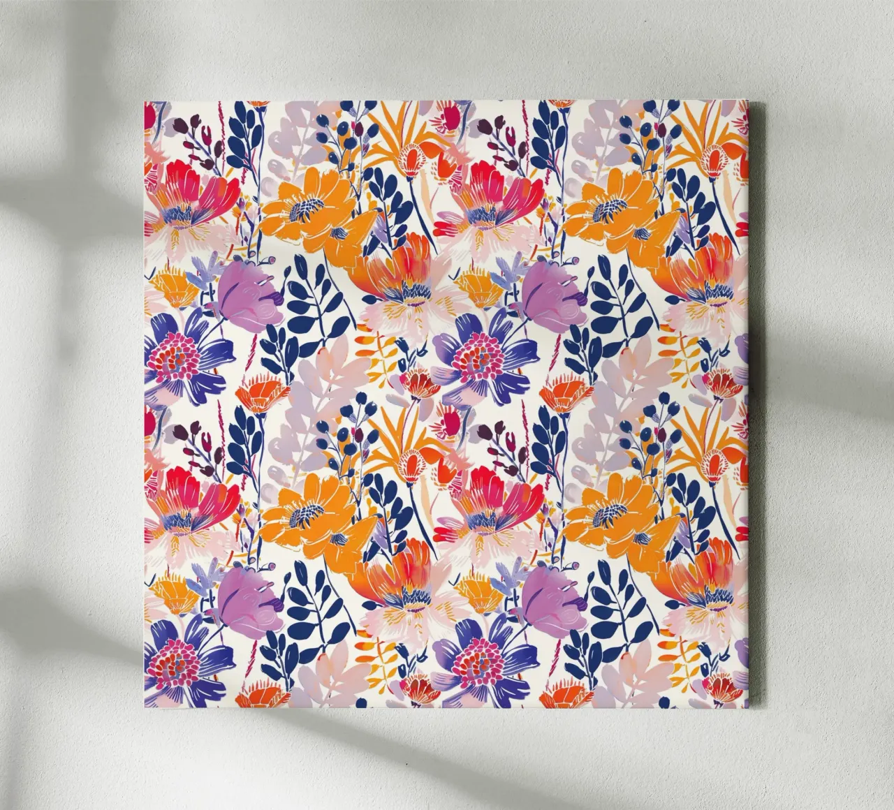 Abstract Flowers canvas met Baklijst van Sunflower Soul Studio