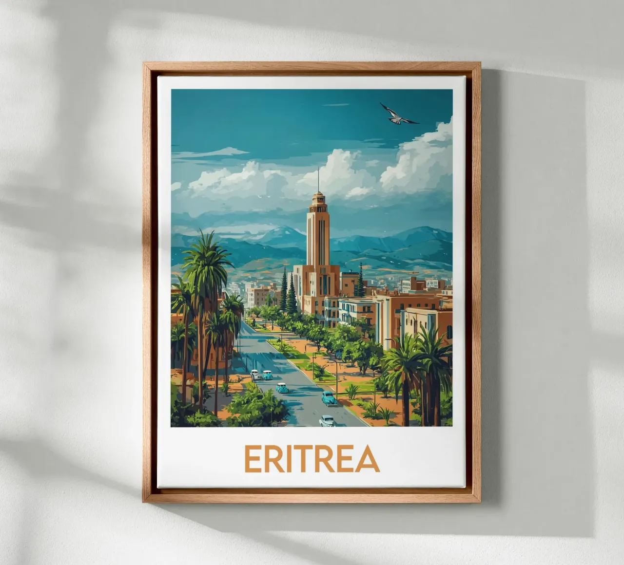 Poster dell'Eritrea tela con Cornice a cassetta da Frame the World