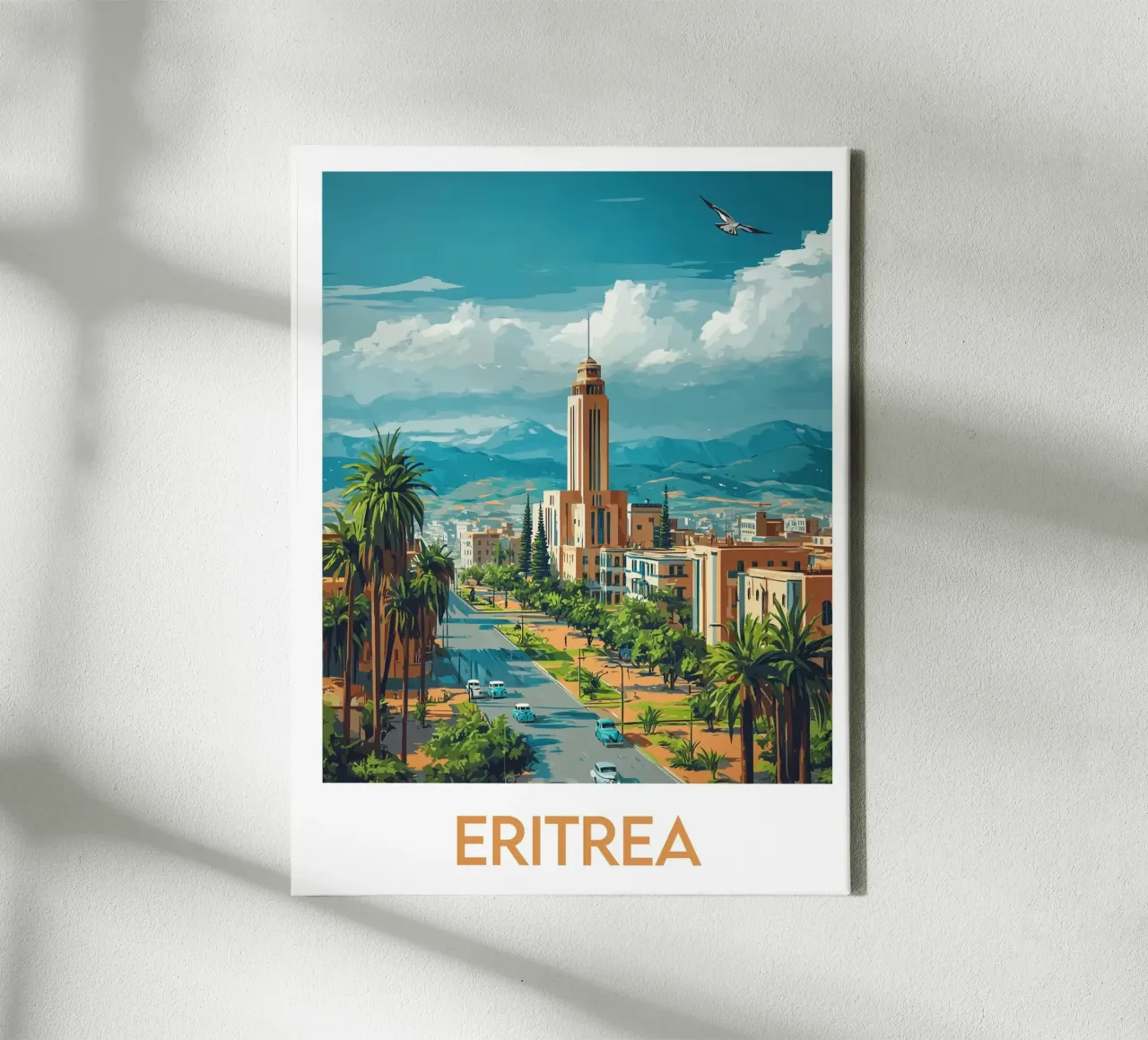 Poster dell'Eritrea tela con Cornice a cassetta da Frame the World