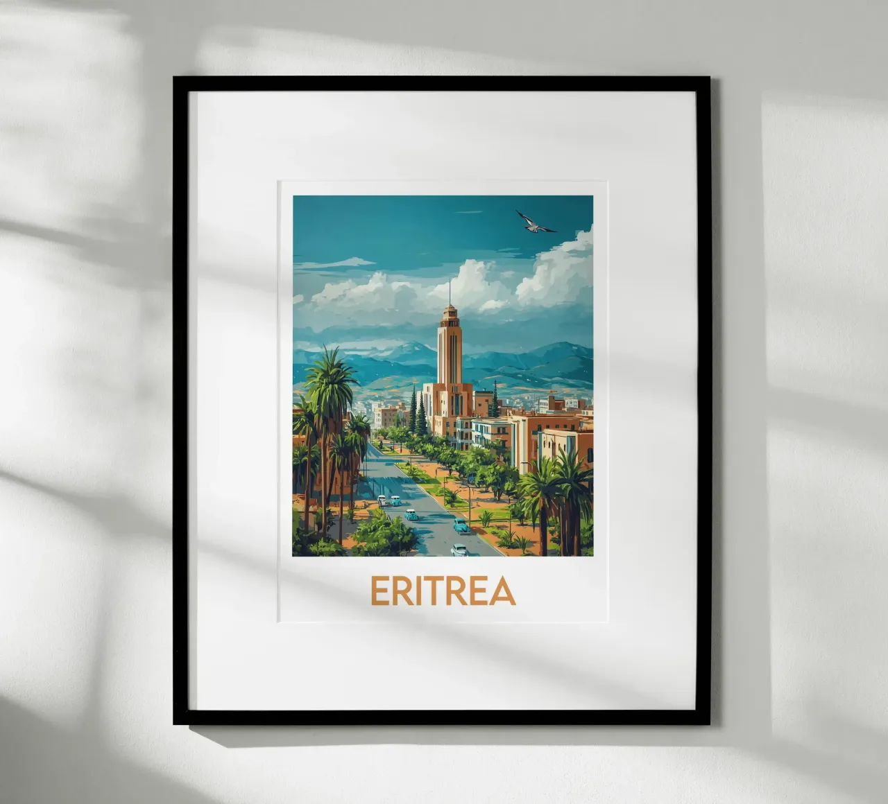 Poster dell'Eritrea poster con telaio in legno da Frame the World