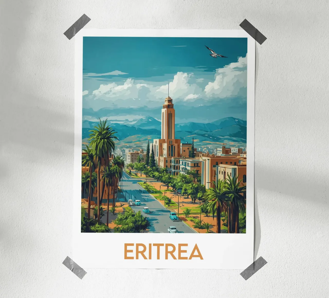 Poster dell'Eritrea poster con telaio in legno da Frame the World