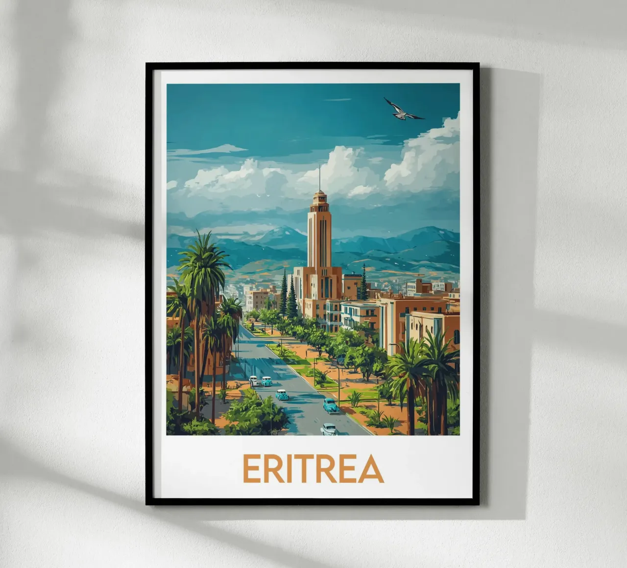 Poster dell'Eritrea poster con telaio in legno da Frame the World