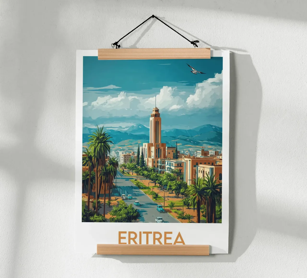 Poster dell'Eritrea poster con telaio in legno da Frame the World