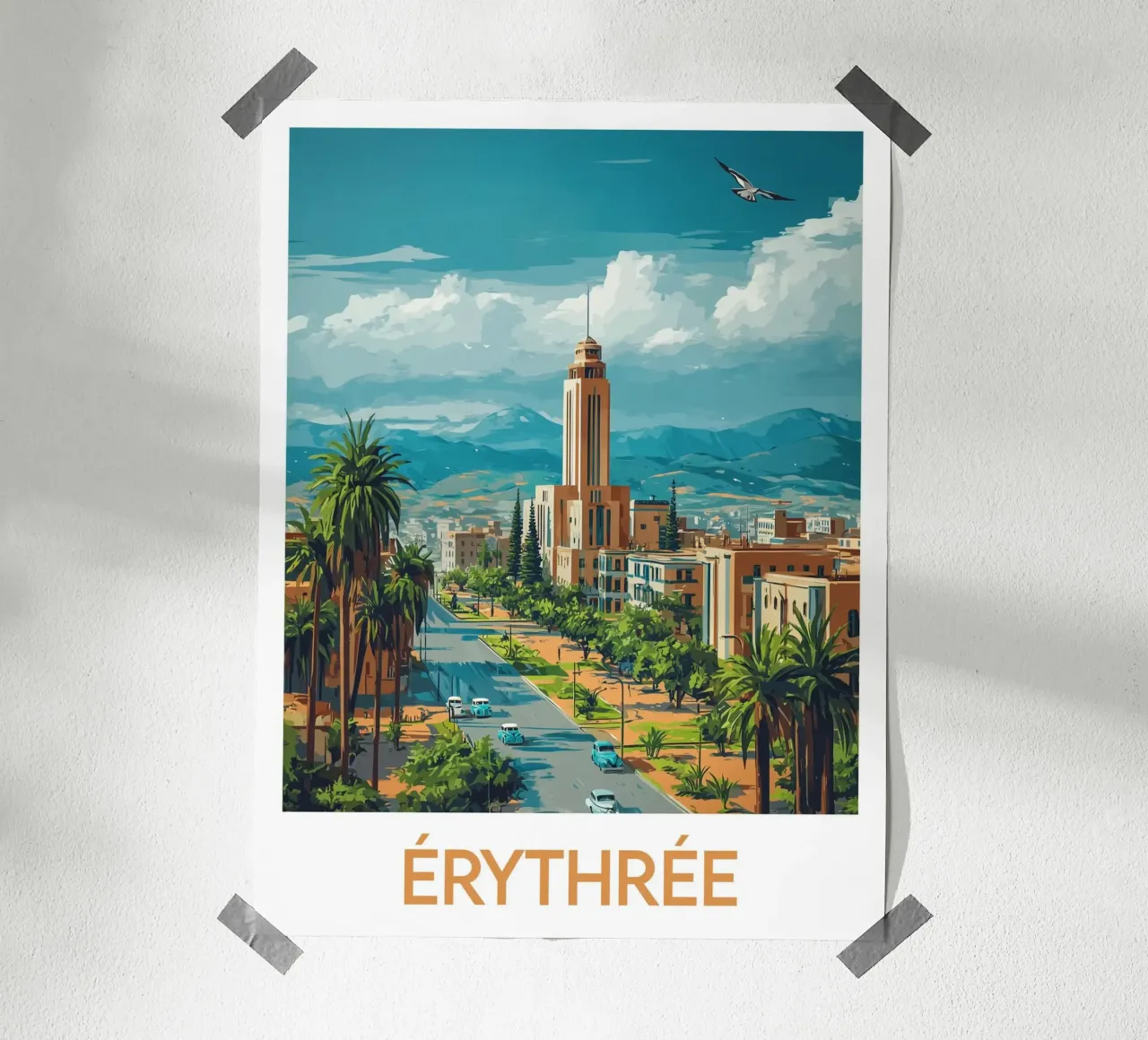 Poster dell'Eritrea poster con telaio in legno da Frame the World