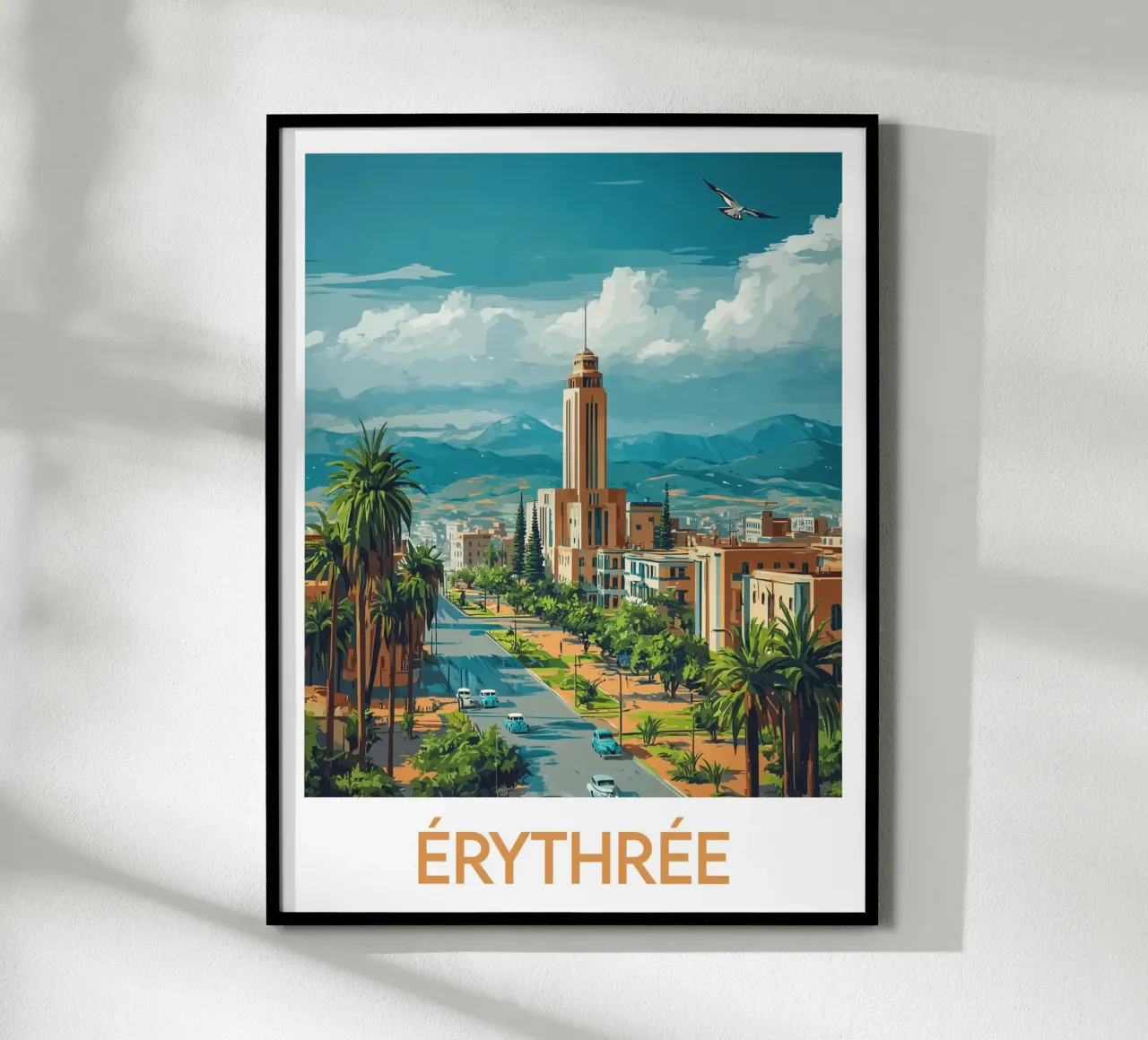 Poster dell'Eritrea poster con telaio in legno da Frame the World
