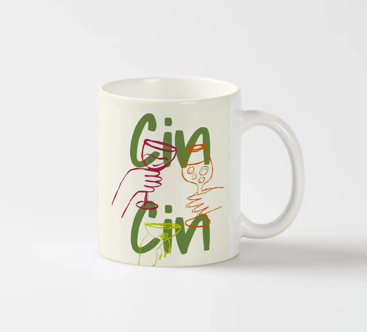 Cin Cin, Cheers Print, Italy Poster mug en céramique de DolceVita