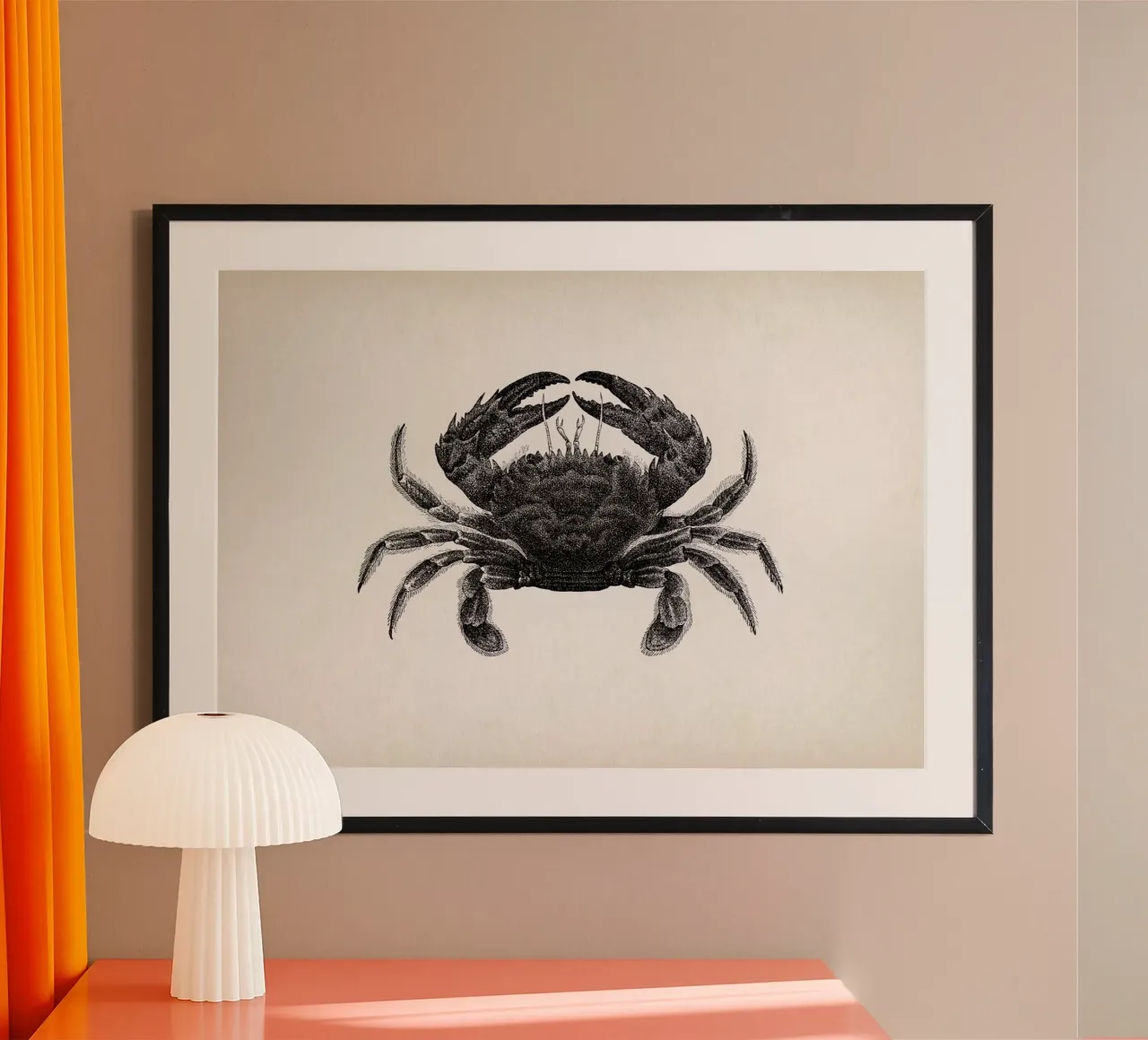 Vintage Brehm 2 Bogenkrabbe poster con telaio in plastica da Vintage Print Collection