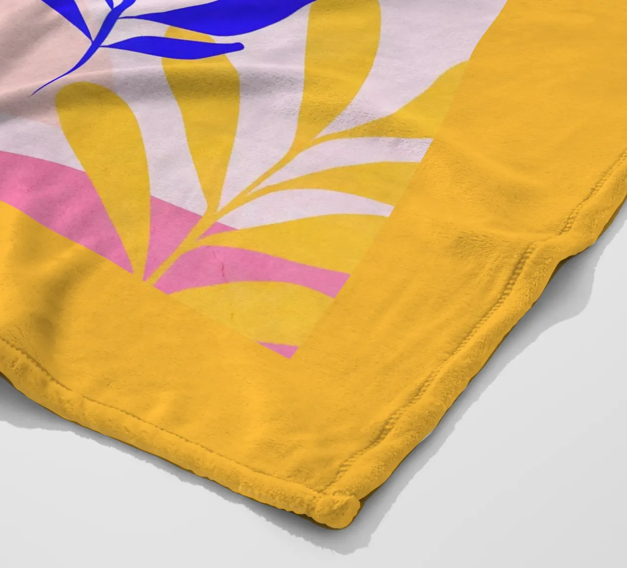 Foglie estive di dopamina - Arte tropicale ispirata a Matisse coperta in pile da Dominique Vari
