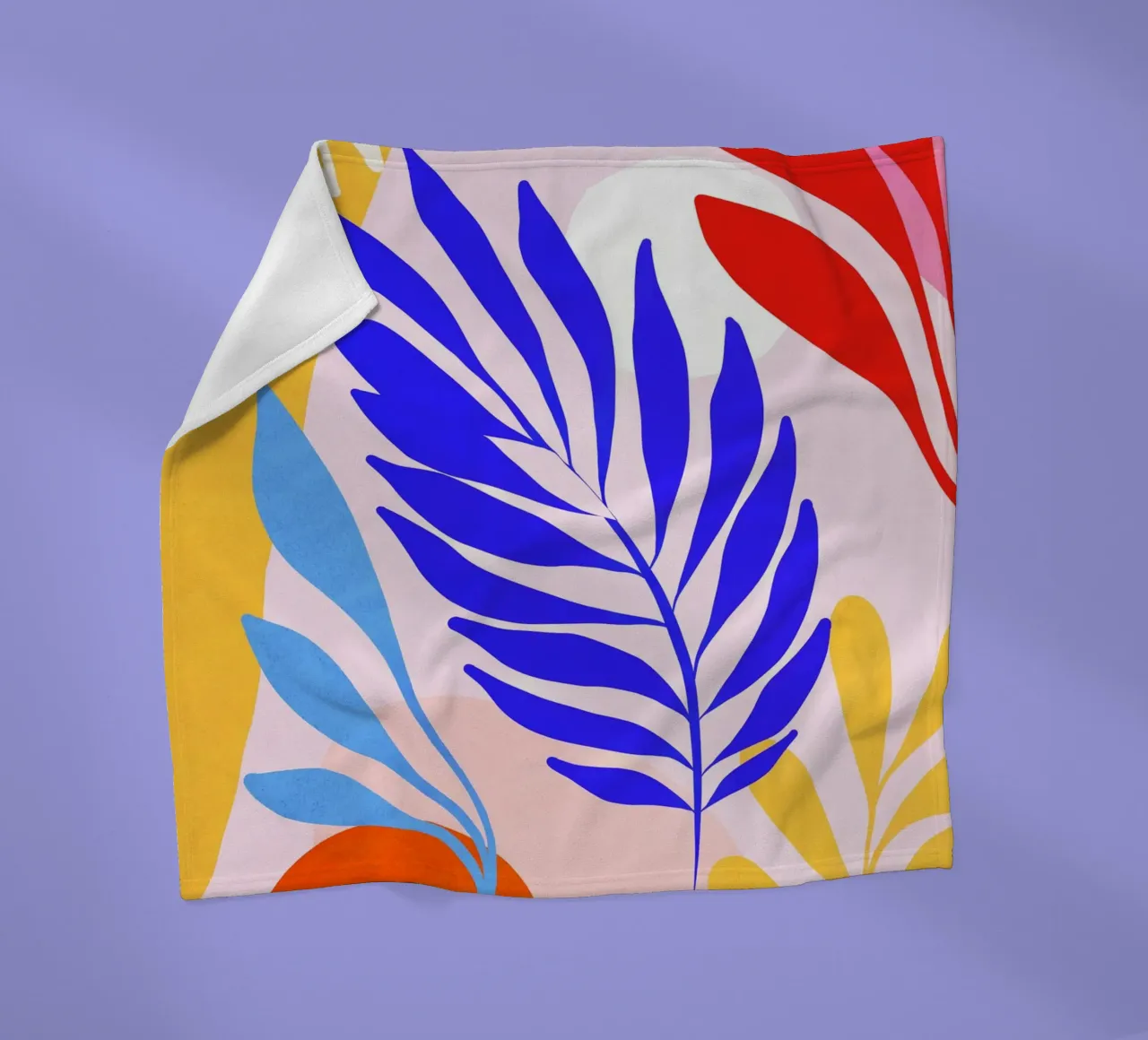 Foglie estive di dopamina - Arte tropicale ispirata a Matisse coperta in pile da Dominique Vari