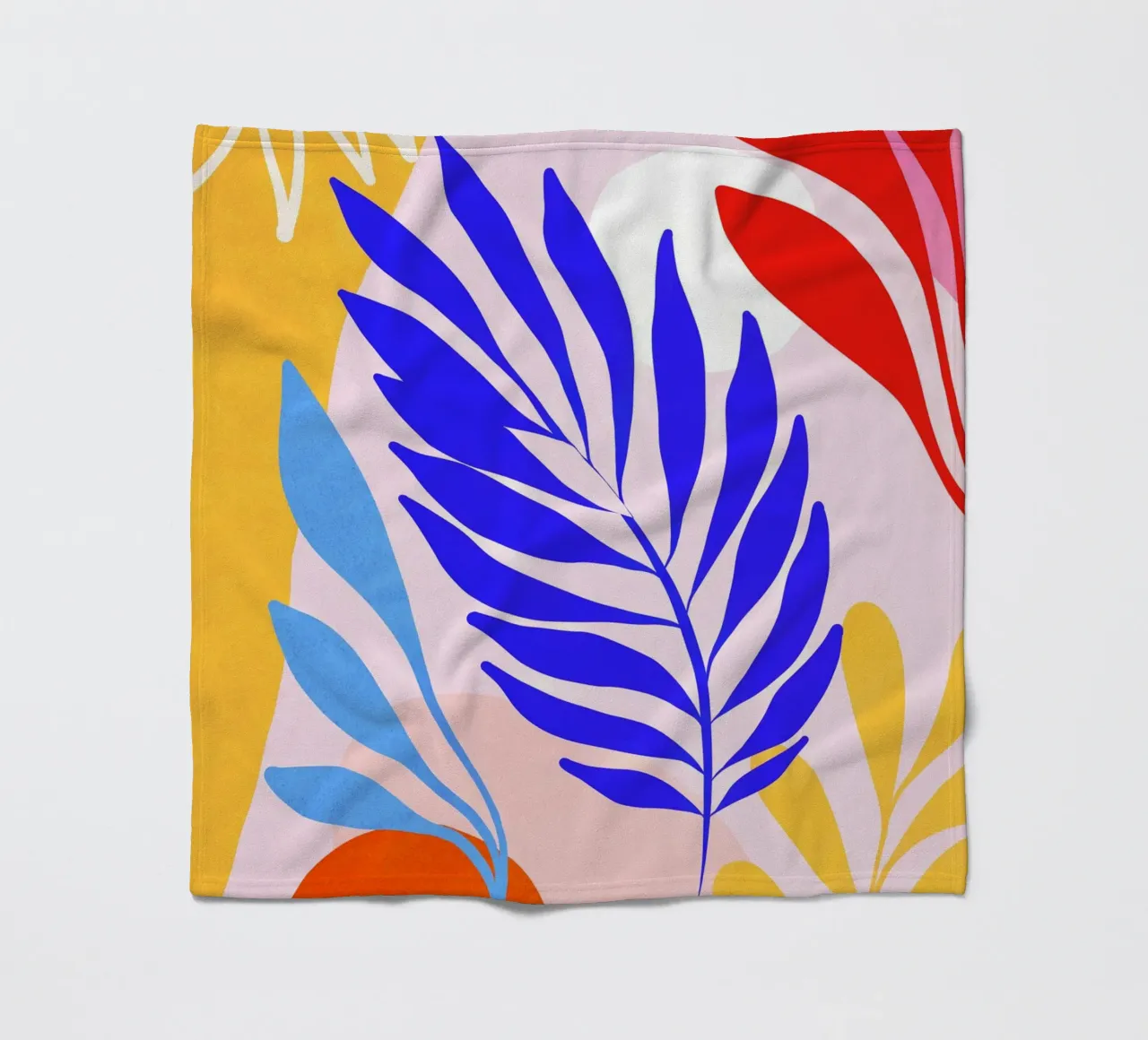 Foglie estive di dopamina - Arte tropicale ispirata a Matisse coperta in pile da Dominique Vari