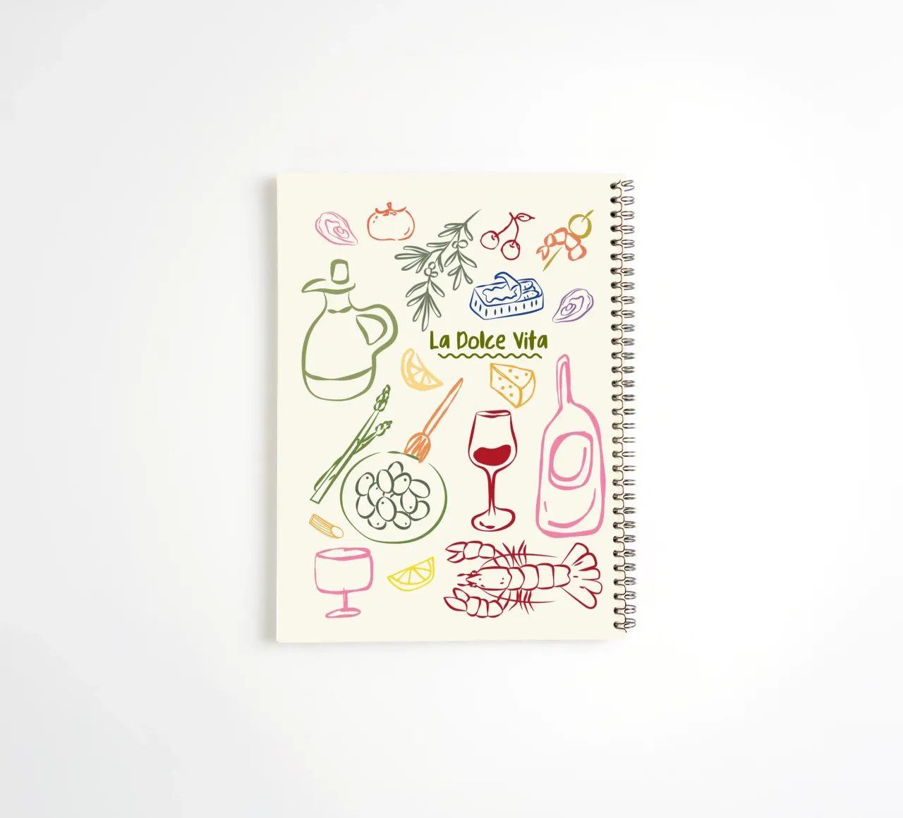 La Dolce Vita, Italian Colourful Art spiral notebook by DolceVita